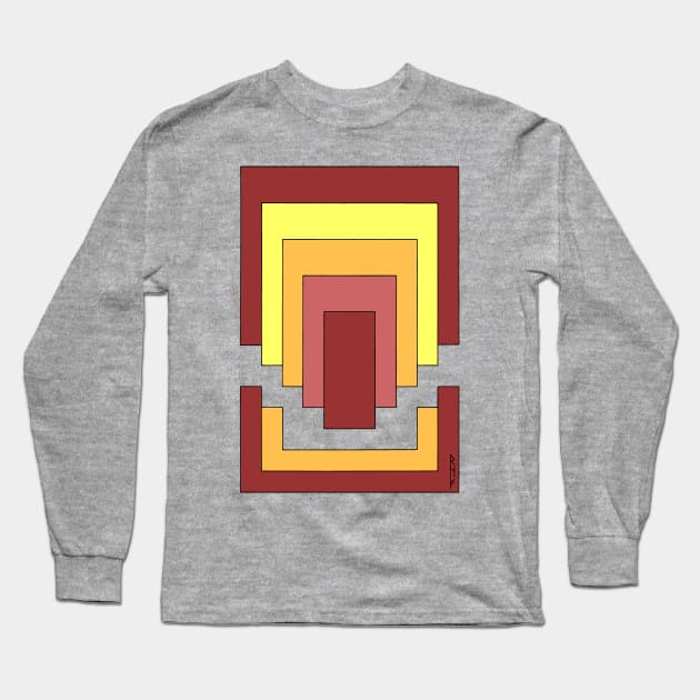 Rectangle Abstract Multicolor (70s Style) Long Sleeve T-Shirt by AzureLionProductions